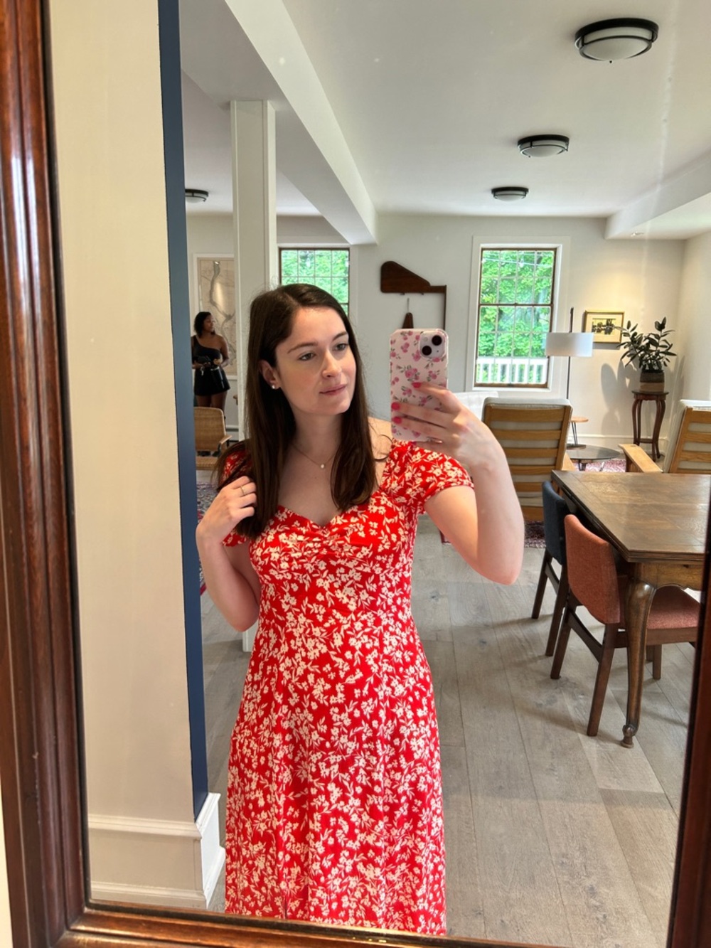 & Other Stories Red Floral Maxi Dress